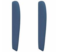 vidaXL Oreille de tête de lit Bleu 80 x 23 x 6 cm Tissu, Cabecera de lit Moderne, Design en Vagues, Rembourrage en Mousse, Tissu Doux, Accent Bleu, Cadre en Bois