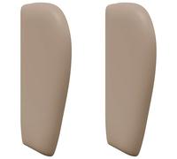 vidaXL Oreille de tête de lit Tan 40 x 23 x 6 cm PVC, Tête de lit Moderne, Style d'oreille en Vague, Coussin en Mousse, Design Contemporain, Accent Tan
