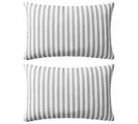 Vidaxl Oreiller D'extã©Rieur 2 Pcs Impression Rayure 60 X 40 Cm Gris
