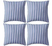 Vidaxl Oreiller D'extã©Rieur 4 Pcs Impression Rayure 45 X 45 Cm Bleu