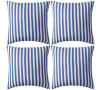 Vidaxl Oreiller D'extã©Rieur 4 Pcs Impression Rayure 45 X 45 Cm Bleu