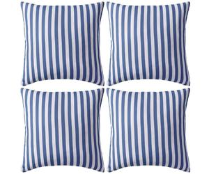 Vidaxl Oreiller D'extã©Rieur 4 Pcs Impression Rayure 45 X 45 Cm Bleu
