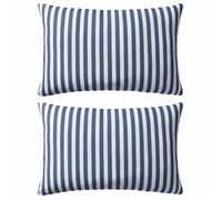 vidaXL Oreillers d'extérieur Lot de 2 Impression rayure 60 x 40 cm Bleu