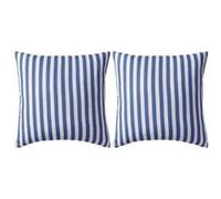 Oreiller d'Extérieur Coussin Décor 2 pcs Impression Rayure 45x45 cm Bleu