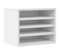 vidaXL Organisateur de bureau blanc 36x26x29,5 cm bois d'ingénierie, rangement de bureau, support de rangement de bureau, porte-dossier de bureau