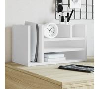 vidaXL Organisateur de bureau blanc 44,5x24x25 cm bois d'ingénierie