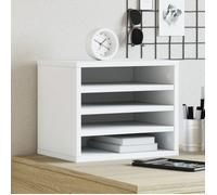 VIDAXL Organisateur de bureau en bois d'ingénierie blanc 36 x 26 x 29,5 cm