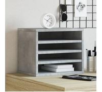 vidaXL Organiseur de bureau gris béton en bois composite 36x26x29,5 cm