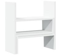 vidaXL Organisateur de bureau réglable blanc en bois d'ingénierie