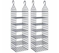 vidaXL Organisateur de garde-robe suspendu avec 7 étagères 2 pcs