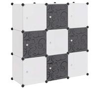 vidaXL Organisateur de Rangement Cube avec 9 Compartiments Noir/Blanc Etagères