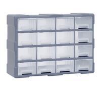 Organisateur Multi-tiroirs - VIDAXL - 16 Tiroirs - Plastique Résistant - Couleur Grise - Bureau