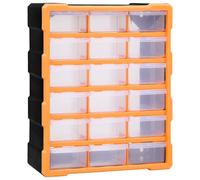 vidaXL Organisateur multi-tiroirs avec 18 tiroirs centraux 38x16x47 cm