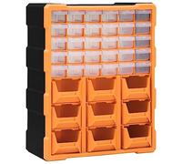 vidaXL Organisateur multi-tiroirs 39 tiroirs 38x16x47 cm Orange/Noir