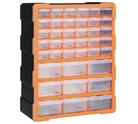 vidaXL Organisateur Multi-tiroirs avec 39 Tiroirs Boîte à Coudre Boîte à Outils Armoire de Rangement Unité d'Organisation 38x16x47 cm