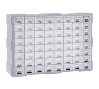 vidaXL Organisateur Multi-tiroirs avec 64 Tiroirs Boîte à Coudre Armoire de Rangement Boîte à Outils Unité d'Organisation 52x16x37,5 cm