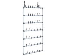 vidaXL Organiseur à chaussures suspendu argenté 66x13x139 cm