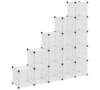 vidaXL Organiseur de Rangement en Cube avec 15 Cubes et Portes en PP Transparent