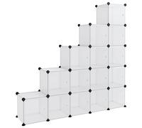 vidaXL Organiseur de Rangement en Cube avec 15 Cubes et Portes en PP Transparent
