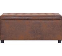 vidaXL Ottoman avec espace de rangement 87,5 cm brun aspect daim