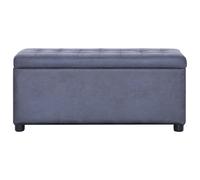 vidaXL Ottoman avec espace de rangement 87,5 cm Gris aspect daim