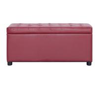 vidaXL Ottoman avec espace de rangement 87,5 cm vin rouge similicuir