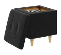 vidaXL Ottoman avec Rangement Noir 40 x 40 x 45 cm Velours