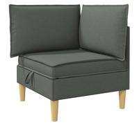 vidaXL Ottoman de rangement gris foncé, ottoman carré moderne, coussin ergonomique, meubles durables pour l'organisation dans le salon et confort élégant