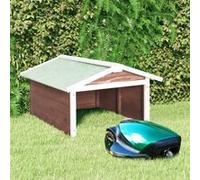 vidaXL Overkapping voor grasmaaier 72x87x50 cm vurenhout mokka en wit170880 G
