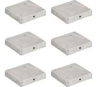 Paalkappen 6 st piramide 91x91 mm gegalvaniseerd metaal145491