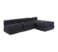 vidaXL Pouf modulaire anthracite - Rembourrage doux - Siège flexible - Design moderne - Meuble de salon - En tissu - Canapé convertible - Coussin de sol sans accoudoirs