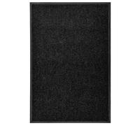 Paillasson Lavable Tapis de Couloir Paillasson d'Entrée Tapis de Porte Tapis de Bienvenue Intérieur Extérieur Antidérapant Noir 60x90 cm