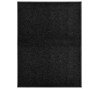 vidaXL Paillasson lavable intérieur/extérieur antidérapant Noir 90x120 cm