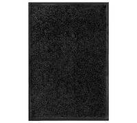 vidaXL Paillasson Lavable Tapis de Couloir Paillasson d'Entrée Tapis de Porte Tapis de Bienvenue Intérieur Extérieur Antidérapant Noir 40x60 cm