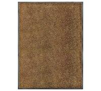 vidaXL Paillasson Lavable Tapis de Couloir Paillasson d'Entrée Tapis de Porte Tapis de Bienvenue Intérieur Extérieur Antidérapant Marron 90x120 cm