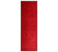 vidaXL Paillasson Lavable Tapis de Couloir Paillasson d'Entrée Tapis de Porte Tapis de Bienvenue Intérieur Extérieur Antidérapant Rouge 60x180 cm