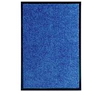 vidaXL Paillasson Lavable Tapis de Couloir Paillasson d'Entrée Tapis de Porte Tapis de Bienvenue Intérieur Extérieur Antidérapant Bleu 40x60 cm