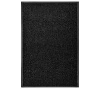 vidaXL Paillasson Lavable Tapis de Couloir Paillasson d'Entrée Tapis de Porte Tapis de Bienvenue Intérieur Extérieur Antidérapant Noir 60x90 cm