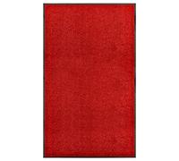 vidaXL Paillasson Lavable Tapis de Couloir Paillasson d'Entrée Tapis de Porte Tapis de Bienvenue Intérieur Extérieur Antidérapant Rouge 90x150 cm