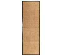 vidaXL Paillasson Lavable Tapis de Couloir Paillasson d'Entrée Tapis de Porte Tapis de Bienvenue Intérieur Extérieur Antidérapant Crème 60x180 cm