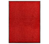 vidaXL Paillasson Lavable Tapis de Couloir Paillasson d'Entrée Tapis de Porte Tapis de Bienvenue Intérieur Extérieur Antidérapant Rouge 90x120 cm