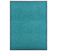 vidaXL Paillasson Lavable Tapis de Couloir Paillasson d'Entrée Tapis de Porte Tapis de Bienvenue Intérieur Extérieur Antidérapant Cyan 90x120 cm