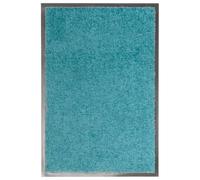 vidaXL Paillasson Lavable Tapis de Couloir Paillasson d'Entrée Tapis de Porte Tapis de Bienvenue Intérieur Extérieur Antidérapant Cyan 40x60 cm