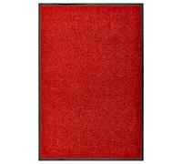 vidaXL Paillasson Lavable Tapis de Couloir Paillasson d'Entrée Tapis de Porte Tapis de Bienvenue Intérieur Extérieur Antidérapant Rouge 60x90 cm