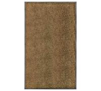 vidaXL Paillasson Lavable Tapis de Couloir Paillasson d'Entrée Tapis de Porte Tapis de Bienvenue Intérieur Extérieur Antidérapant Marron 90x150 cm