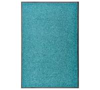 vidaXL Paillasson Lavable Tapis de Couloir Paillasson d'Entrée Tapis de Porte Tapis de Bienvenue Intérieur Extérieur Antidérapant Cyan 60x90 cm