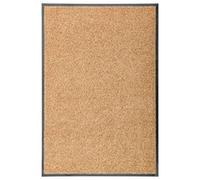 vidaXL Paillasson Lavable Tapis de Couloir Paillasson d'Entrée Tapis de Porte Tapis de Bienvenue Intérieur Extérieur Antidérapant Crème 60x90 cm
