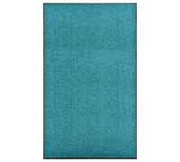 vidaXL Paillasson Lavable Tapis de Couloir Paillasson d'Entrée Tapis de Porte Tapis de Bienvenue Intérieur Extérieur Antidérapant Cyan 90x150 cm