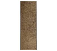 vidaXL Paillasson Lavable Tapis de Couloir Paillasson d'Entrée Tapis de Porte Tapis de Bienvenue Intérieur Extérieur Antidérapant Marron 60x180 cm
