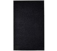 vidaXL Paillasson Tapis d'Entrée Tapis de Porte Tapis de Bureau Tapis Antidérapant Anti-Poussière Pêche Saleté Maison Noir 117x220 cm PVC